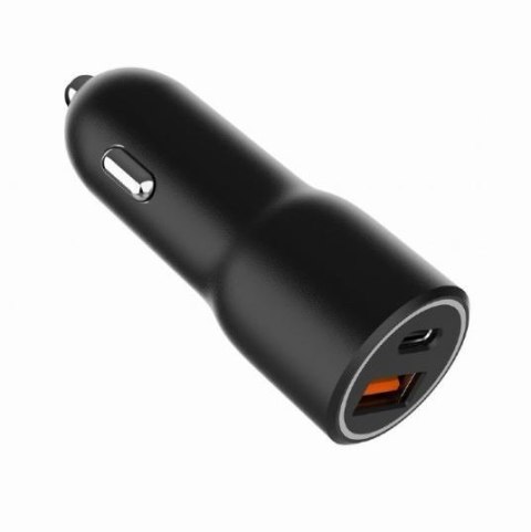 Ładowarka samochodowa USB-A/USB-C 38W PD czarna Ładowarka samochodowa USB-A/USB-C 38W PD czarna