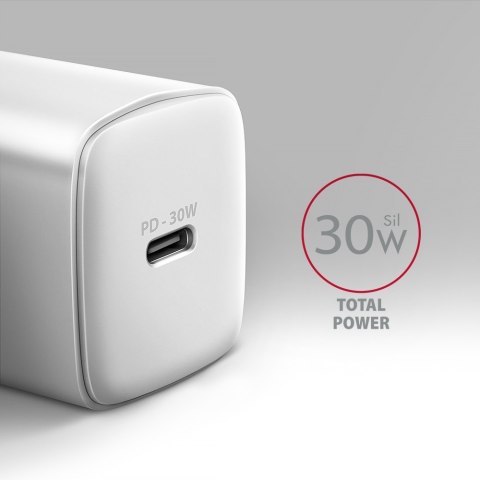 ACU-PD30W Ładowarka sieciowa PD 30W, 1x port USB-C, PD3.0/QC3.0/AFC/FCP/Apple Biała ACU-PD30W Ładowarka sieciowa PD 30W, 1x port USB-C, PD3.0/QC3.0/AFC/FCP/Apple Biała