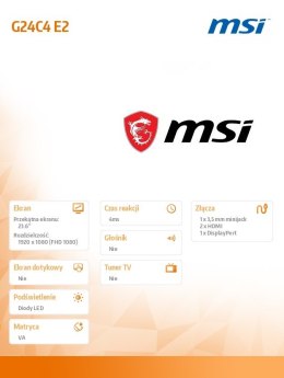 Monitor 23.6 cala G24C4 E2 LED/FHD/Curved/180Hz/biały