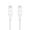 Kabel w oplocie USB-C do USB-C 100W 3m biały
