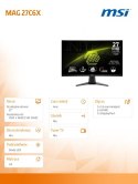 Monitor 27 cali MAG 27C6X LED/FHD/Curved/250Hz/czarny