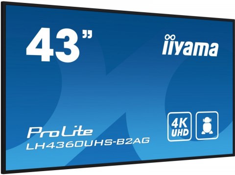 Monitor 43 LH4360UHS-B2A 24/7, 500cd, 4K, VA, Wifi, 6.5ms, 3xHDMI, 2xUSBR, J45, RS-232C Monitor 43 LH4360UHS-B2A 24/7, 500cd, 4K, VA, Wifi, 6.5ms, 3xHDMI, 2xUSBR, J45, RS-232C