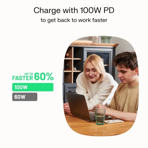 Kabel USB-C-USB-C PowerStream 100W oplot 1,2m czarny Kabel USB-C-USB-C PowerStream 100W oplot 1,2m czarny
