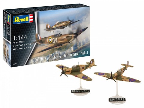 Model plastikowy Samolot Supermarine Spitfire MkIa&H.Huriccane 1/144 Model plastikowy Samolot Supermarine Spitfire MkIa&H.Huriccane 1/144
