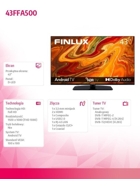Telewizor LED 43 cale 43FFA500 Telewizor LED 43 cale 43FFA500