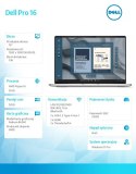 Laptop Dell Pro 16 PC16255/AMD Ryzen AI 7 PRO 350/32GB/512GB SSD/16.0 FHD+ Touch/Radeon 860M/FgrPr/FHD/IR Cam/Mic/WLAN+BT/Backli