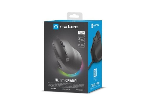 Mysz wertykalna CRAKE 2 PRO 128000DPI optyczna czarna Mysz wertykalna CRAKE 2 PRO 128000DPI optyczna czarna