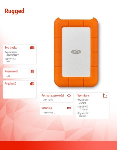 Dysk Rugged 5TB USB 3.1 2,5 STFR5000800 Dysk Rugged 5TB USB 3.1 2,5 STFR5000800