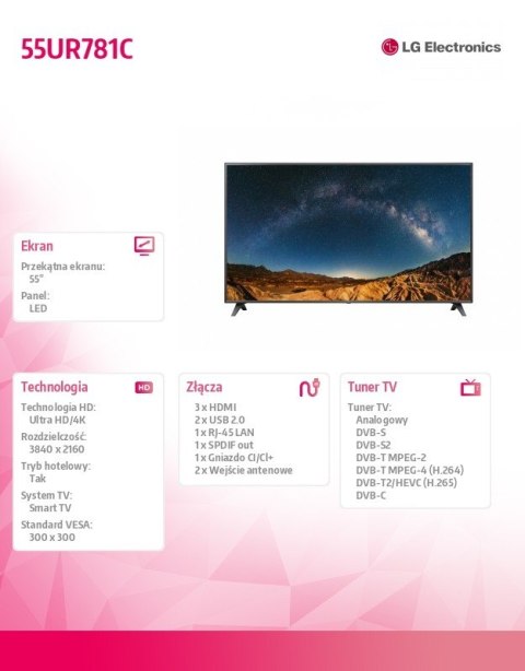 Telewizor LED 55 cali 55UR781C Telewizor LED 55 cali 55UR781C