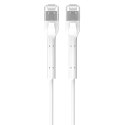 Patchcord kat.6 U/FTP 1Gbps miedź kabel sieciowy skrętka, łamana końcówka 10m biały