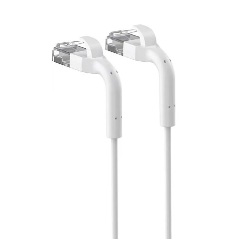 Patchcord kat.6a U/FTP 1Gbps miedź kabel sieciowy skrętka, łamana końcówka 1m biały Patchcord kat.6a U/FTP 1Gbps miedź kabel sieciowy skrętka, łamana końcówka 1m biały