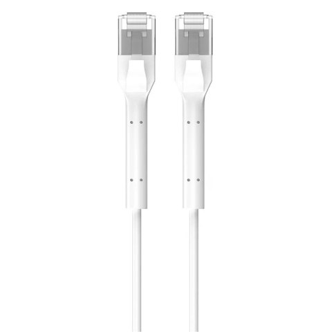 Patchcord kat.6a U/FTP 1Gbps miedź kabel sieciowy skrętka, łamana końcówka 1m biały Patchcord kat.6a U/FTP 1Gbps miedź kabel sieciowy skrętka, łamana końcówka 1m biały