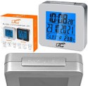 Budzik z termometrem LTC, sterowany radiowo, srebrny LXSTP04S Budzik z termometrem LTC, sterowany radiowo, srebrny LXSTP04S