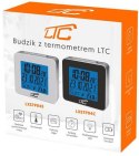 Budzik z termometrem LTC, sterowany radiowo, srebrny LXSTP04S Budzik z termometrem LTC, sterowany radiowo, srebrny LXSTP04S