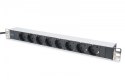 Listwa zasilająca PDU 19" RACK 8xSchuko, 2m 1xSchuko, 16A, aluminiowa Listwa zasilająca PDU 19" RACK 8xSchuko, 2m 1xSchuko, 16A, aluminiowa