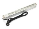 Listwa zasilająca PDU 19" RACK 9xTyp E, 1.8m 1xSchuko, 16A, aluminiowa Listwa zasilająca PDU 19" RACK 9xTyp E, 1.8m 1xSchuko, 16A, aluminiowa