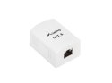 Gniazdo natynkowe 1x RJ45 Kat.6 białe ekranowane Gniazdo natynkowe 1x RJ45 Kat.6 białe ekranowane