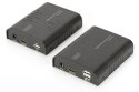 Przedłużacz/Extender KVM (HDMI+USB) do 120m po Cat.5e UTP lub IP, 1080p FHD 60Hz, audio (zestaw) Przedłużacz/Extender KVM (HDMI+USB) do 120m po Cat.5e UTP lub IP, 1080p FHD 60Hz, audio (zestaw)