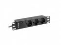 Listwa zasilająca Rack PDU 10 cali 1U 3x Schuko 2m 10A czarna C14 Listwa zasilająca Rack PDU 10 cali 1U 3x Schuko 2m 10A czarna C14