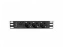 Listwa zasilająca Rack PDU 10 cali 1U 3x Schuko 2m 10A czarna C14 Listwa zasilająca Rack PDU 10 cali 1U 3x Schuko 2m 10A czarna C14