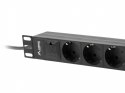 Listwa zasilająca Rack PDU 10 cali 1U 3x Schuko 2m 10A czarna C14 Listwa zasilająca Rack PDU 10 cali 1U 3x Schuko 2m 10A czarna C14
