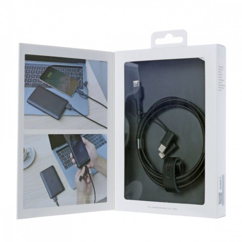 CB-BAL5 3w1 kabel micro USB | USB-C | Lightning | 1.2m nylonowy oplot czarny CB-BAL5 3w1 kabel micro USB | USB-C | Lightning | 1.2m nylonowy oplot czarny