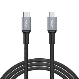 CB-CD6 kabel USB-C - USB-C 2m 60W PD 3A 20V nylonowy oplot czarny