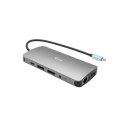 USB-C Metal Nano Stacja Dokująca 3x Display 2x DP 1x HDMI LAN Power Delivery 100 W USB-C Metal Nano Stacja Dokująca 3x Display 2x DP 1x HDMI LAN Power Delivery 100 W