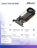 Karta graficzna Quadro T400 4GB DDR6 VCNT400-4GB-SB Karta graficzna Quadro T400 4GB DDR6 VCNT400-4GB-SB
