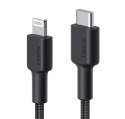 CB-CL03 kabel Lightning - USB-C 2m MFi Apple USB-PD nylonowy oplot czarny