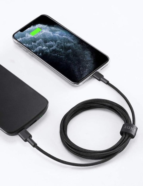 CB-CL03 kabel Lightning - USB-C 2m MFi Apple USB-PD nylonowy oplot czarny CB-CL03 kabel Lightning - USB-C 2m MFi Apple USB-PD nylonowy oplot czarny
