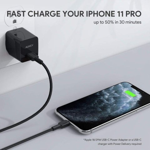 CB-CL03 kabel Lightning - USB-C 2m MFi Apple USB-PD nylonowy oplot czarny CB-CL03 kabel Lightning - USB-C 2m MFi Apple USB-PD nylonowy oplot czarny