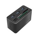 Stacja dokująca USB3.2 8-portów, mini Czarna Stacja dokująca USB3.2 8-portów, mini Czarna