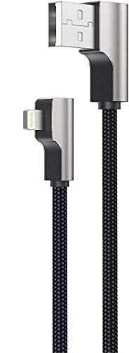CB-AL01 OEM kabel 90° Lightning - USB-A 2m MFi Apple kątowy wtyki 90 stopni nylonowy oplot czarny CB-AL01 OEM kabel 90° Lightning - USB-A 2m MFi Apple kątowy wtyki 90 stopni nylonowy oplot czarny