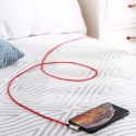 CB-AL01 OEM kabel 90° Lightning - USB-A 2m MFi Apple kątowy wtyki 90 stopni nylonowy oplot czerwony