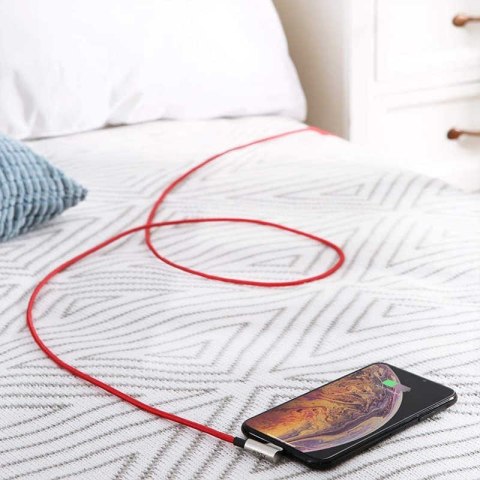 CB-AL01 OEM kabel 90° Lightning - USB-A 2m MFi Apple kątowy wtyki 90 stopni nylonowy oplot czerwony CB-AL01 OEM kabel 90° Lightning - USB-A 2m MFi Apple kątowy wtyki 90 stopni nylonowy oplot czerwony