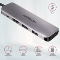 HMC-5 Wieloportowy hub USB 5in1, 5Gbps, 2x USB-A, HDMI 4K/30Hz, SD/microSD, PD 100W, 20cm USB-C kabel HMC-5 Wieloportowy hub USB 5in1, 5Gbps, 2x USB-A, HDMI 4K/30Hz, SD/microSD, PD 100W, 20cm USB-C kabel
