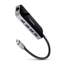 HMC-6GL Wieloportowy hub USB 6in1, 5Gbps, 3x USB-A, HDMI 4K/30Hz, GLAN, PD 100W, 20cm USB-C kabel HMC-6GL Wieloportowy hub USB 6in1, 5Gbps, 3x USB-A, HDMI 4K/30Hz, GLAN, PD 100W, 20cm USB-C kabel