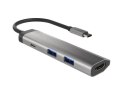 Stacja dokująca Multi Port Fowler Slim USB-C PD, 2x USB 3.0, HDMI 4K Stacja dokująca Multi Port Fowler Slim USB-C PD, 2x USB 3.0, HDMI 4K