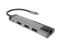 Stacja dokująca Multi Port Fowler Go USB-C - Hub 2x USB 3.0, HDMI 4K, USB-C PD, RJ45 Stacja dokująca Multi Port Fowler Go USB-C - Hub 2x USB 3.0, HDMI 4K, USB-C PD, RJ45