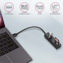 HMA-CR3A Wieloportowy hub 3x USB-A + SD/microSD, USB3.2 Gen 1 hub, metalowy, 20cm USB-A kabel HMA-CR3A Wieloportowy hub 3x USB-A + SD/microSD, USB3.2 Gen 1 hub, metalowy, 20cm USB-A kabel