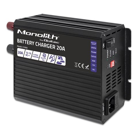 Inteligentna ładowarka Monolith do akumulatorów LiFePO4 AGM GEL SLA | 20A | 12V Inteligentna ładowarka Monolith do akumulatorów LiFePO4 AGM GEL SLA | 20A | 12V