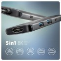 HMC-5H8K Wieloportowy hub USB 5in1, 5Gbps, 2x USB-A, 1x USB-C, HDMI 8K/30Hz, PD 100W, 15cm USB-C kabel HMC-5H8K Wieloportowy hub USB 5in1, 5Gbps, 2x USB-A, 1x USB-C, HDMI 8K/30Hz, PD 100W, 15cm USB-C kabel