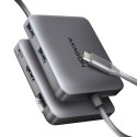 HMC-5HL Wieloportowy hub USB 5in1, 5Gbps, 2x USB-A, HDMI 4K/60Hz, GLAN, PD 100W, 15cm USB-C kabel HMC-5HL Wieloportowy hub USB 5in1, 5Gbps, 2x USB-A, HDMI 4K/60Hz, GLAN, PD 100W, 15cm USB-C kabel