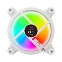 Wentylator FAN-01 White 4-pack 120mm ARGB wraz kontrolerem oraz pilotem Wentylator FAN-01 White 4-pack 120mm ARGB wraz kontrolerem oraz pilotem