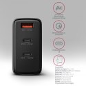 ACU-DPQ100 Ładowarka sieciowa GaN 100W, 3x port (USB-A + dual USB-C) PD3.0/QC4+/PPS/Apple Czarna ACU-DPQ100 Ładowarka sieciowa GaN 100W, 3x port (USB-A + dual USB-C) PD3.0/QC4+/PPS/Apple Czarna