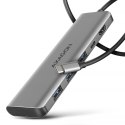 HMC-5H Wieloportowy hub USB 5in1, 5Gbps, 3x USB-A, HDMI 4K/30Hz, PD 100W, 100cm USB-C kabel HMC-5H Wieloportowy hub USB 5in1, 5Gbps, 3x USB-A, HDMI 4K/30Hz, PD 100W, 100cm USB-C kabel
