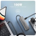 HMC-5H Wieloportowy hub USB 5in1, 5Gbps, 3x USB-A, HDMI 4K/30Hz, PD 100W, 100cm USB-C kabel HMC-5H Wieloportowy hub USB 5in1, 5Gbps, 3x USB-A, HDMI 4K/30Hz, PD 100W, 100cm USB-C kabel