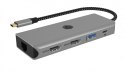Stacja dokująca IB-DK4012-CPD 9w1, 2x HDMI, 4K60Hz, 3xUSB, 100W PD,LAN, Czytnik kart Stacja dokująca IB-DK4012-CPD 9w1, 2x HDMI, 4K60Hz, 3xUSB, 100W PD,LAN, Czytnik kart