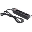 Listwa zasilająca PDU do RACK 10" | 1U | 16A | 4xSchuko | 1.8m Listwa zasilająca PDU do RACK 10" | 1U | 16A | 4xSchuko | 1.8m